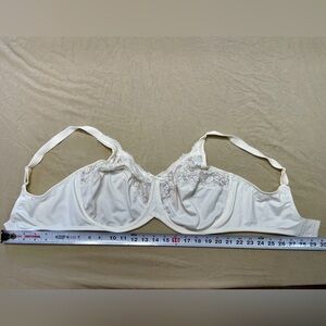 Lilyette 40DD White Lace Underwire T-Shirt Bra Adjustable Straps Hook & Eye
